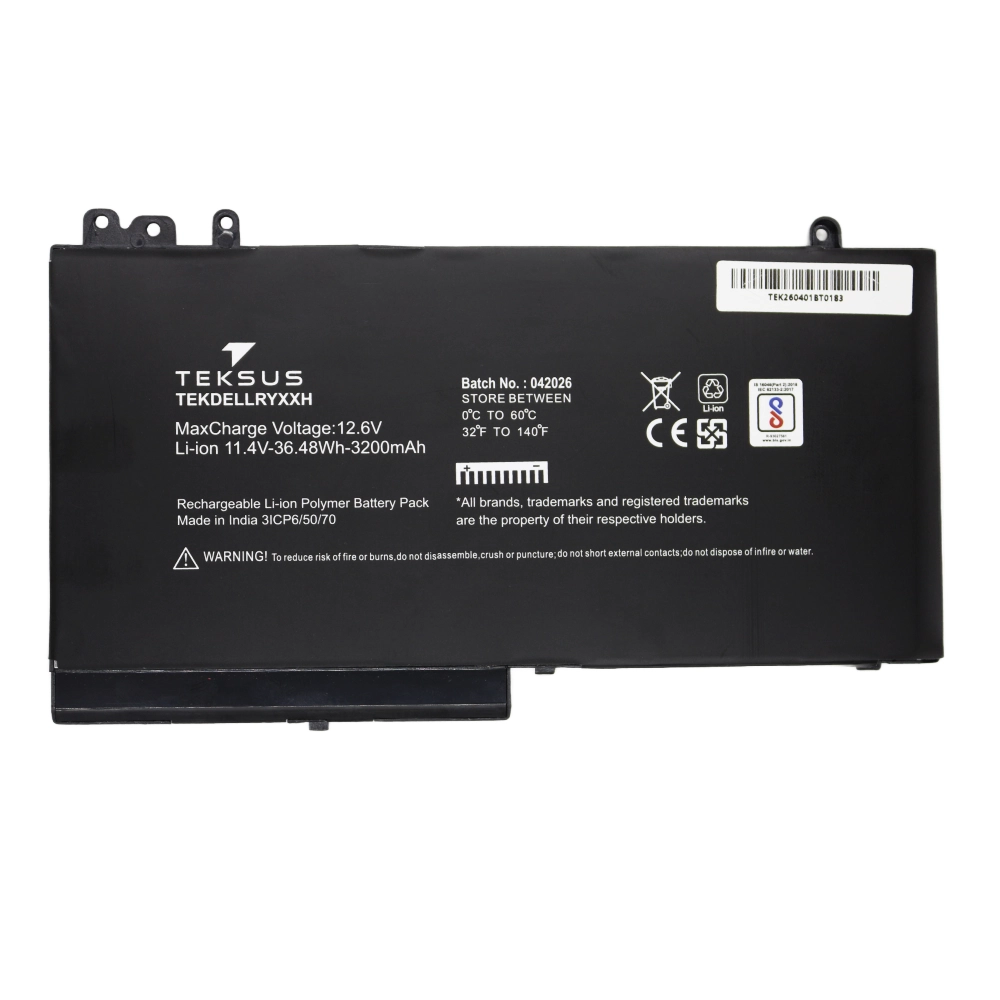 Teksus Laptop Battery Compatible For Dell Latitude E5450 | RYXXH 3C view 2